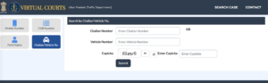 vehicle number or challan number search