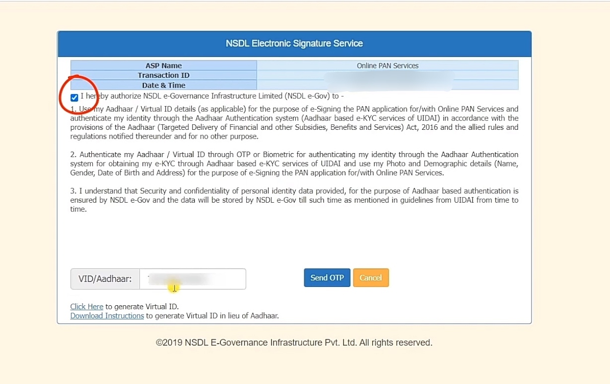 Update Pan Card NSDL e-Gov portal step 19