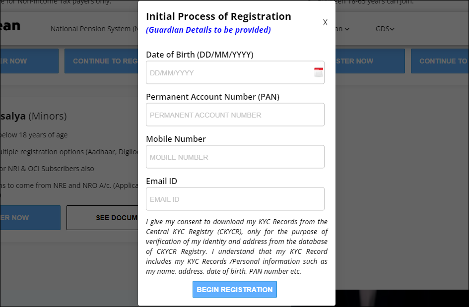 NPS Vatsalya Scheme Registration