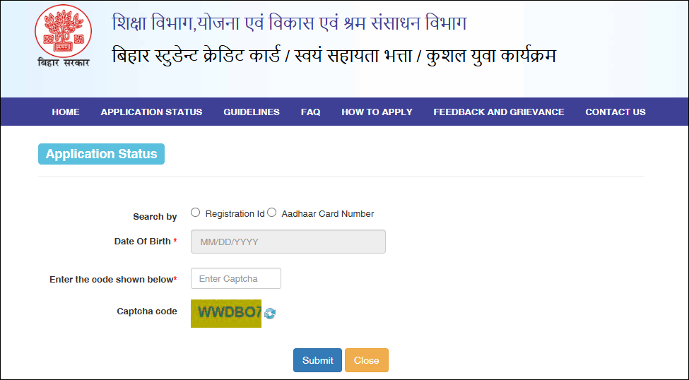 Bihar Student Credit Card Applicatio Status