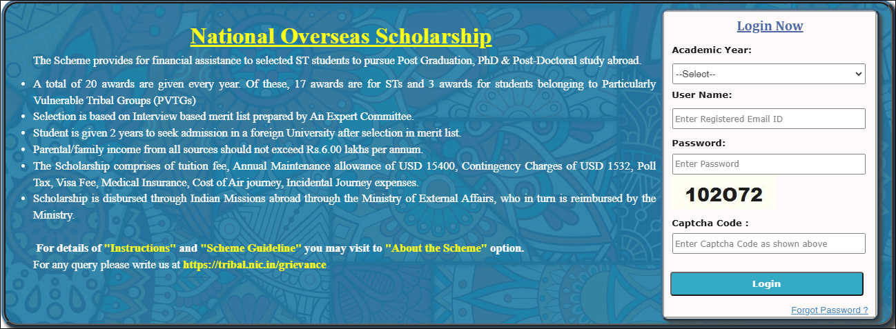 National_Overseas_Scholarship Login